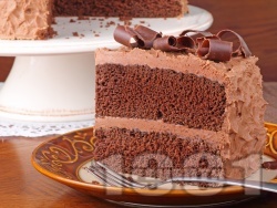Шоколадова торта със сметана и какао - снимка на рецептата
